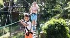 Father and son on Go Ape Treetop Adventure 