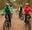 A family riding bikes in Sherwood Pines forest