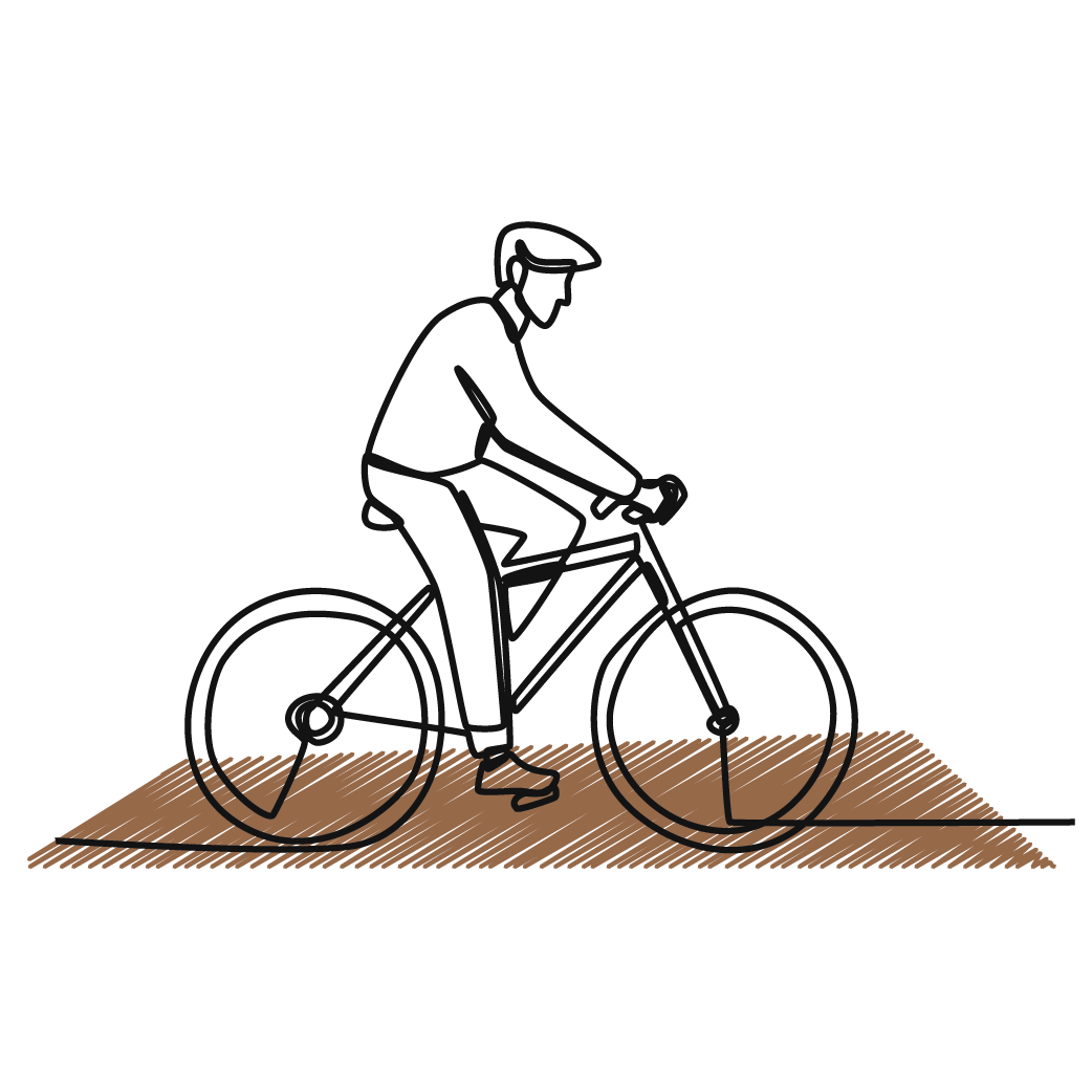 Illustration of person on a bike 