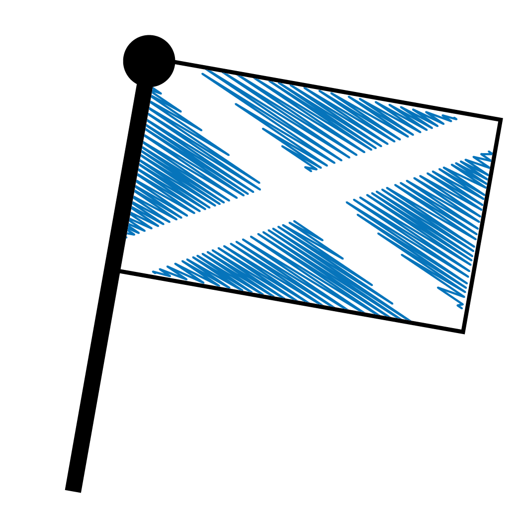 Go Ape illustration of the Scotland flag