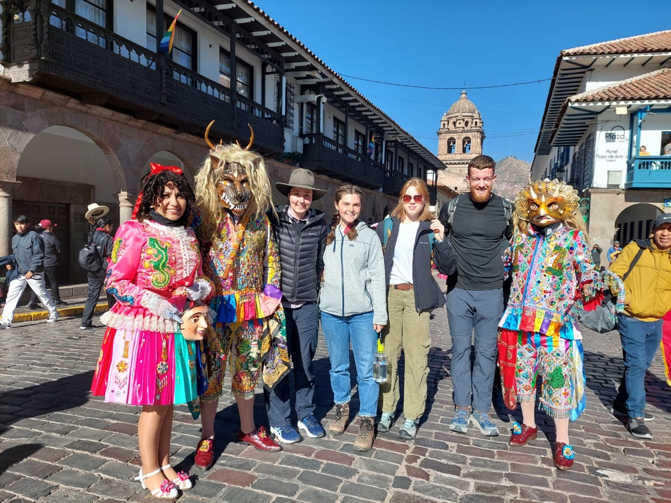 Go Ape Instructor Kirsty and Peruvian group in Cusco  