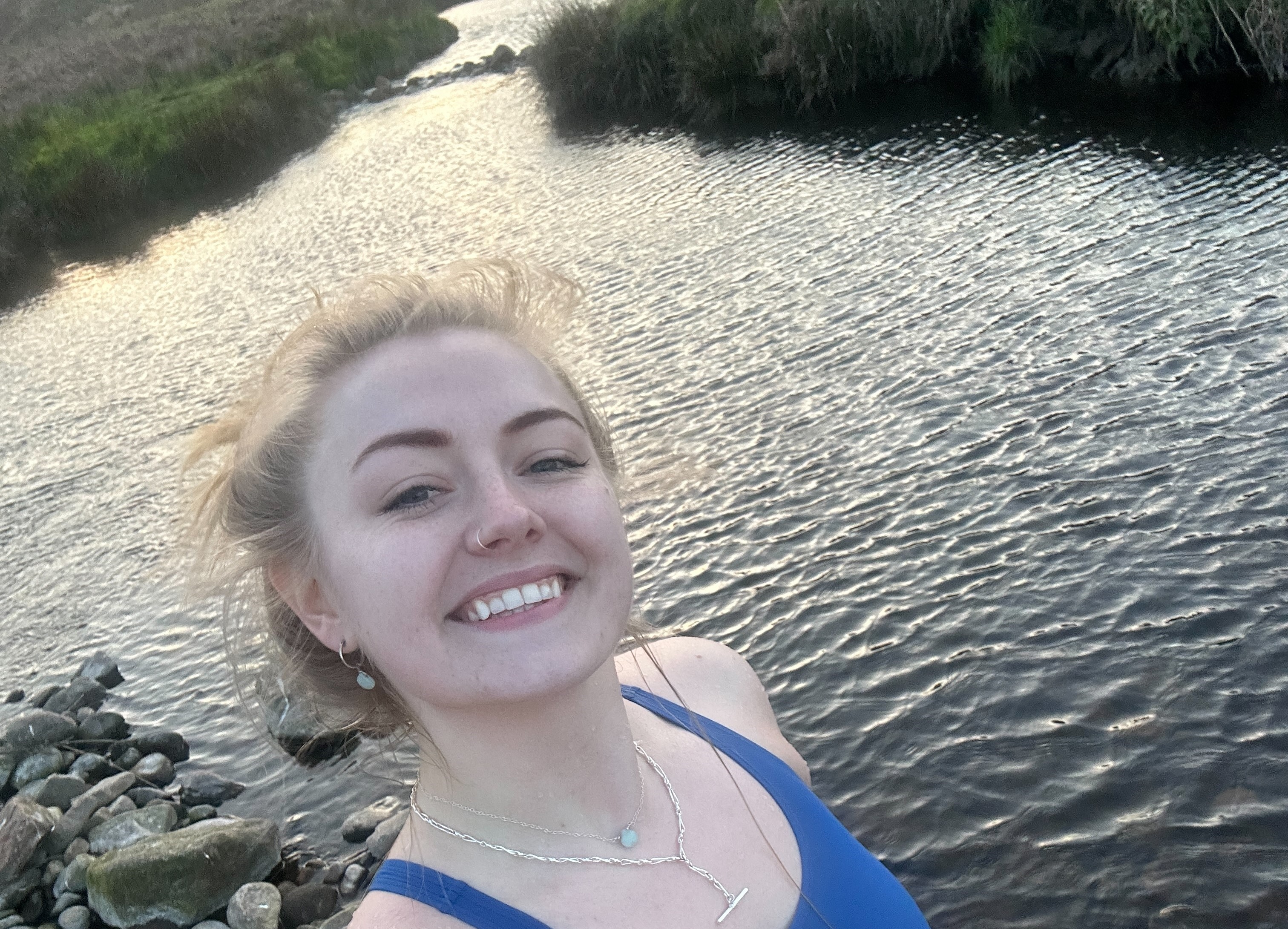 Lou wild swimming in river 