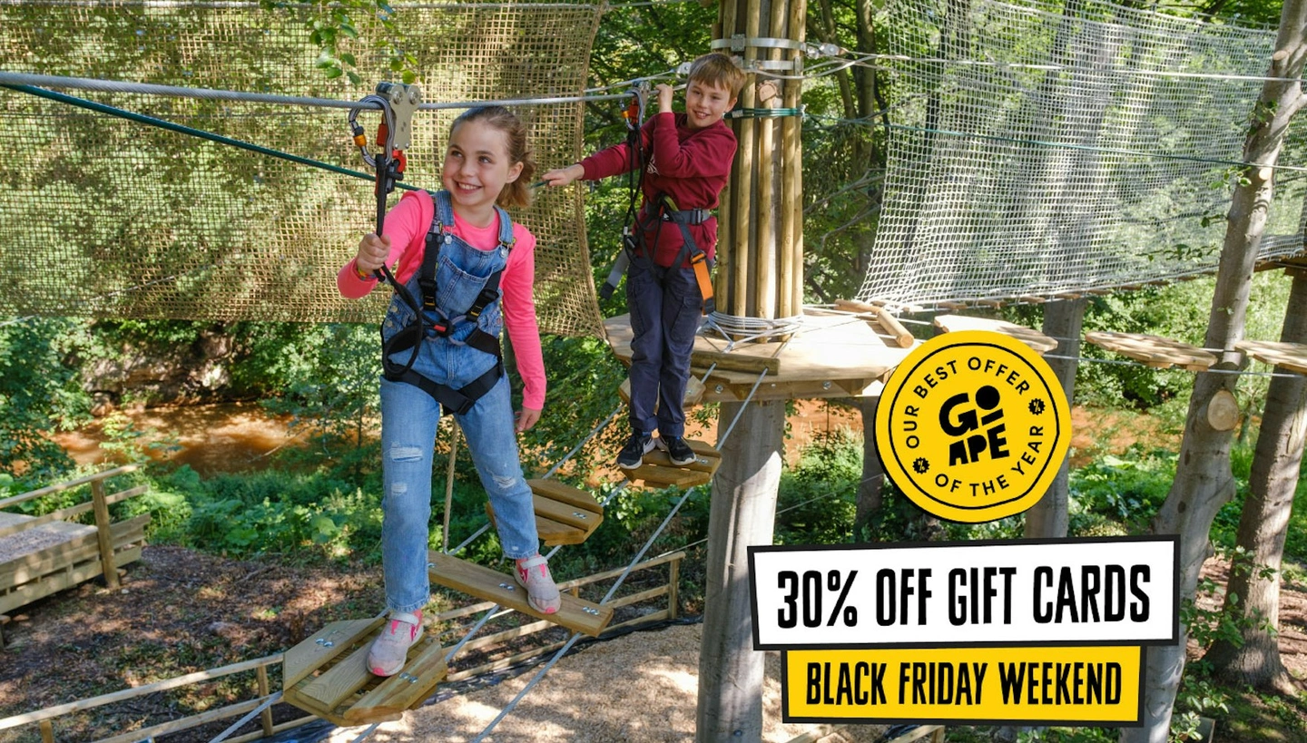 Children on a crossing Black Friday stickers