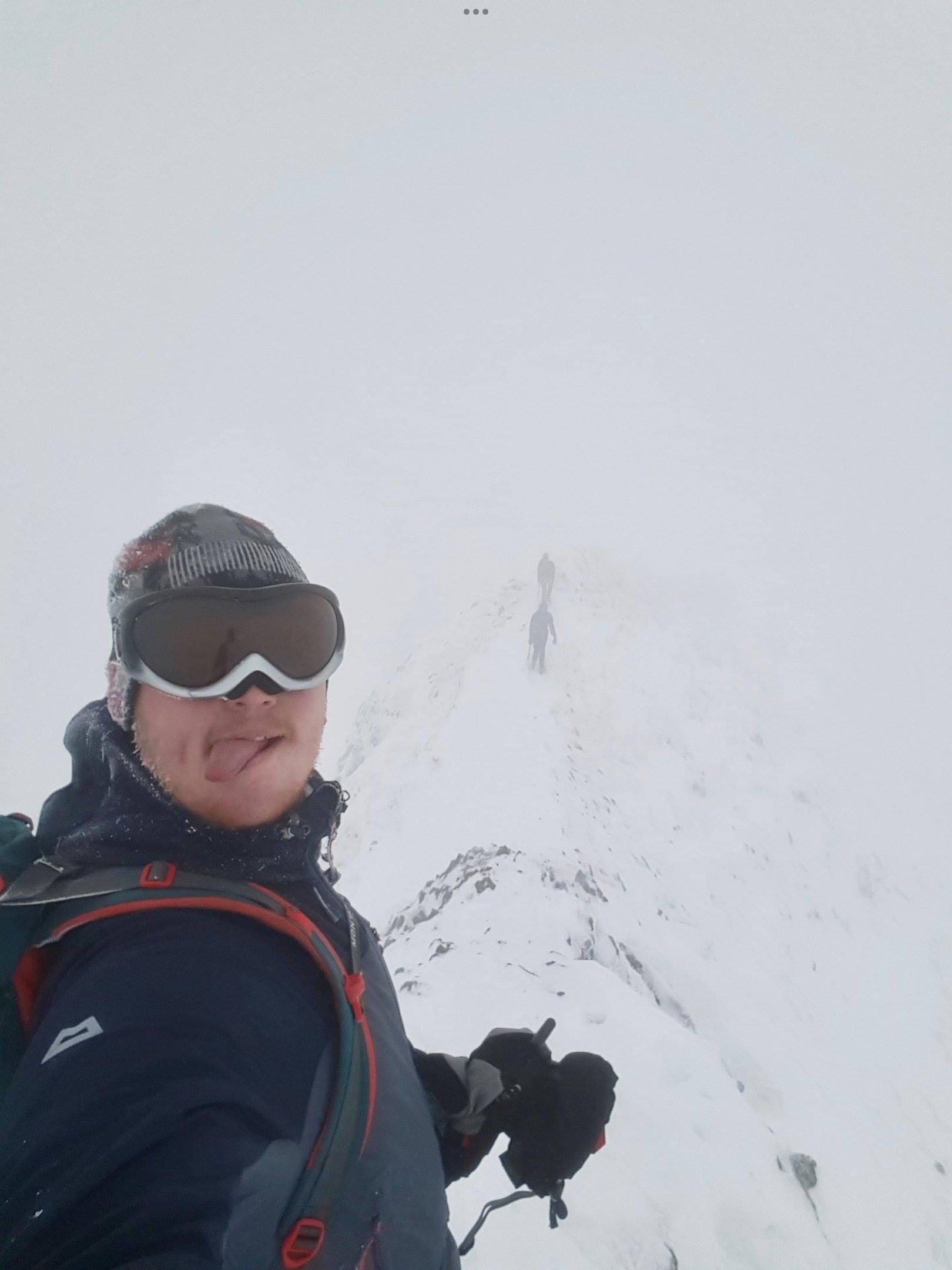 Go Ape Site Manager, Alex Brown, in the snow on an Icelandic Mountain