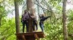 Group of people on a Go Ape sten (stag and hen) adventure 