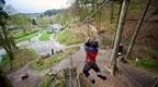 Young boy on Go Ape zip line