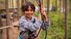 young boy on go ape treetop adventure at Moors Valley