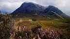 Photo of house and mountain at Glen Coe, Scotland