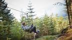 Two men on Go Ape Zip Trek at Grizedale Forest