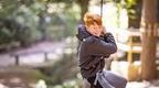 Young boy in black on zip line at Go Ape Temple Newsam in blog about some of the best zip wires in the UK 